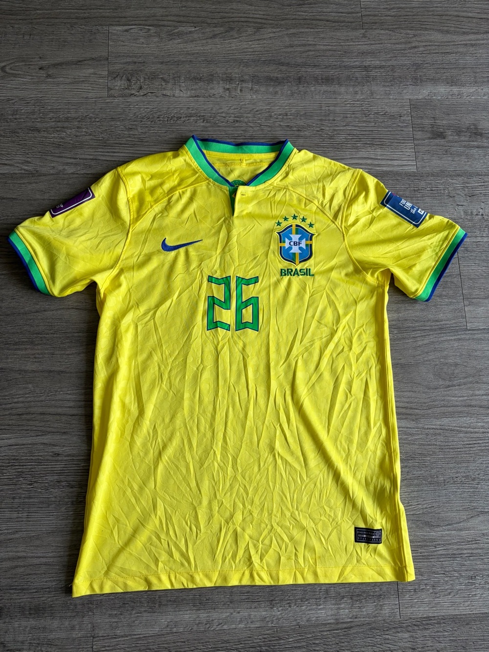 Nike Yellow World Cup 2022 Brazil soccer jersey